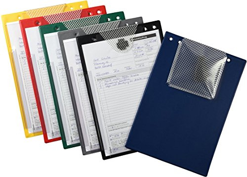 10 pochettes de commande XXL avec soufflet extra large pour carnet de service et livres de bord (jaune)