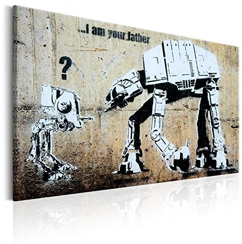 B&D XXL - Leinwandbild Street Art Graffiti, 120x80 cm, 1-teilig, Wohnzimmer | Hochwertige Leinwand, sofort aufhängbar, ideal fürs Wohn- oder Schlafzimmer, wasserfest und lichtecht, langlebig, stilvoll