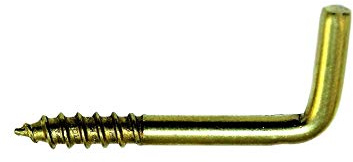 SN-TEC Schraubhaken/Wandhaken/Haken mit Holzgewinde gerade 50mm vermessingt (10 Stück)