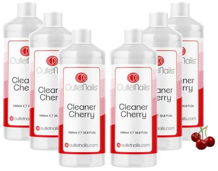 Cleaner para Gel Aroma Cereza, 1000ml, 6 Unidades | Elimina capa pegajosa de geles UV y Led, Para esmaltes permanentes, Para esmaltado permanente, Cleanser para uñas de gel