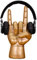 Luckies of London | Kopfhörer Ständer Rock On| Headset-Halterung & Kopfhörer-Halter | Organizer Gaming-Schreibtisch-Deko | Schreibtisch-Zubehör Gadgets | Schmuck- oder Kopfhörer-Halterung | Gold