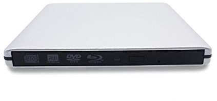 USB 3.0 External Blu-Ray DVD/BD/CD Drive, Portable Ultra-Thin 3D Blu-ray Player/Writer/Burner Used for The MacBook Pro Air, Apple Mac and So On Various Brand Computer Desktop, Laptop (Silver`)
