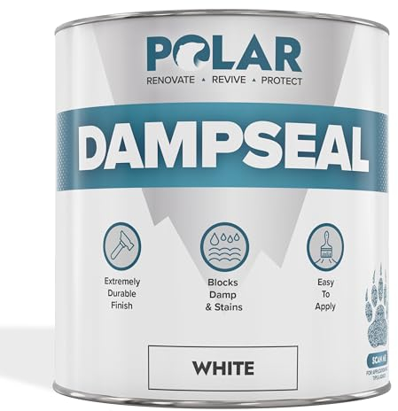 Polar White Damp Seal Paint - 500ml - Matt Finish - Stain Blocker and Anti Damp Proof Paint for Internal Walls & Ceilings - Quick Drying for Wood, Plaster, Cement and Stone