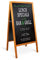 unho Panneau Publicitaire Extérieur Bois 50x100cm, Tableau Noir Magnétique à Double Face Chevalet Bois Ardoise avec 2 Chiffons de Nettoyage, Idéal pour Restaurant Café Bar Bistrot Mariage - Marron
