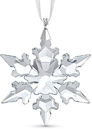 Swarovski Kleines Schneeflockenornament, Edler Swarovski Kristall in Schneeflocken-Form, mit Prachtvollem Satinband