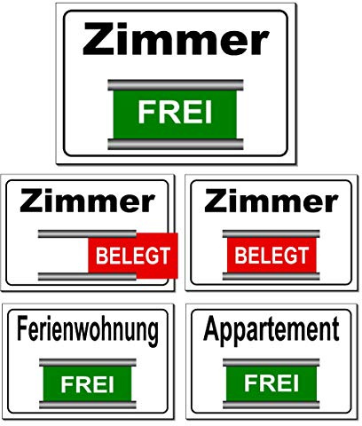 Zimmer-Appartement-Ferienwohnung-auch mit Eigentext-Frei/Belegt-Wechsel-30 x 20 cm-40 x 30 cm-60 x 40 cm-Schild-Aluminium-Vermietung-Hotel-Pension-Hinweisschild-Türschild (1403 Zimmer 40 x 30 cm)