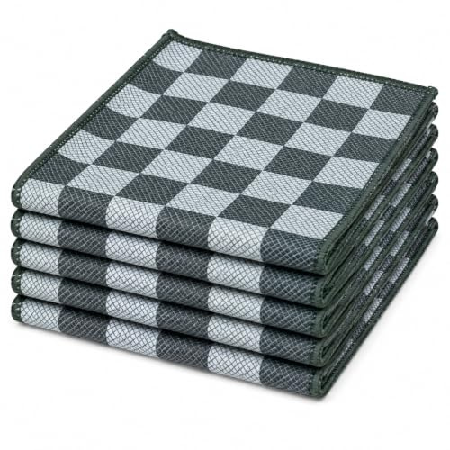 Aqua Clean KOI Hochglanz-Poliertücher 6er Set – Mikrofasertücher 40x40 cm, streifenfrei für Glas, Ceran & Hochglanzflächen (Grau)