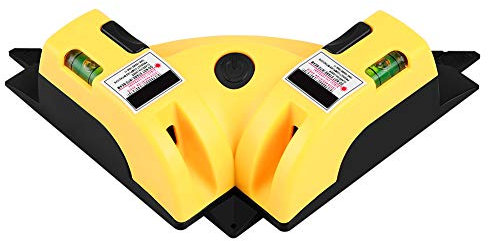 HURRISE Right Angle Laser Level, Red, L90-001, Laser, Vertical & Horizontal Line Level, Construction, Picture Hanging, Wall Alignment