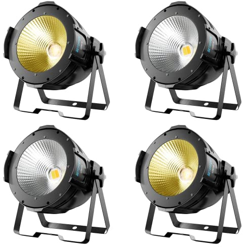 BETOPPER 100W COB Par Licht Kaltweiß/Warmweiß Bühnenlicht DMX512 4P | Party-Lichteffekte mit DMX-512/Master-Slave-Verbindung, Geeignet für Fotografie, Kirche, Geburtstag, Hochzeit