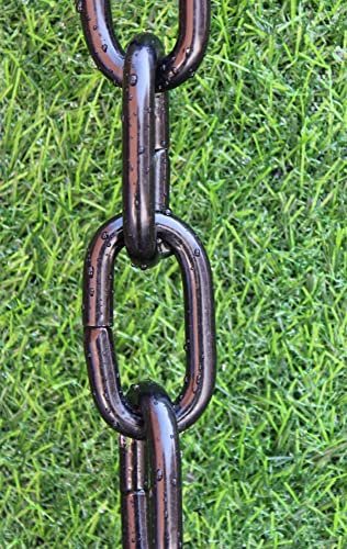 Kam Home Chaîne de pluie en aluminium Aspect naturel avec adaptateur de gouttière pour installation de chaîne de pluie, standard (noir, 10)