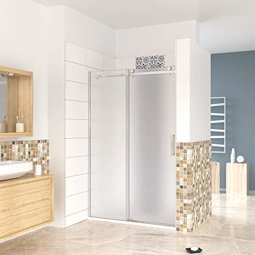 Box Doccia Per Nicchia Porta Scorrevole Ingresso Destro Vetro 8 mm Temperato Satinato Opaco Anticalcare 120x195 cm