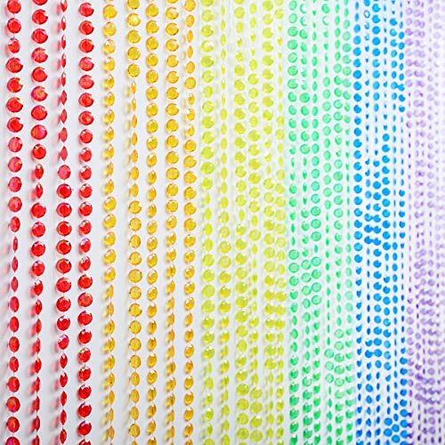 FlavorThings Bunter Diamantschliff-Perlenvorhang für Tür, Raumschrank, Trennwand, Party, Hochzeit, Kinderzimmer, Dekoration, Diamantschliff-Perlenvorhang, 0,9 x 1,8 m (Regenbogen)
