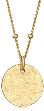 Elli Damen Kugel Plättchen Anhänger Gehämmert in 925 Sterling Silber Vergoldet