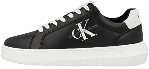 Calvin Klein Jeans Herren Chunky Sole Sneaker Chunky Cupsole Monologo Schuhe, Schwarz (Black/White), 43