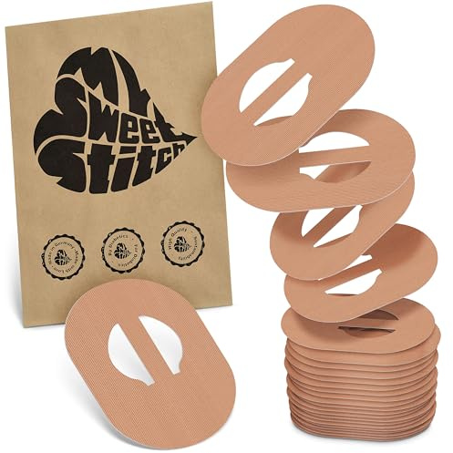 MySweetStitch 25 Fixierpflaster für Guardian Enlite/3/4 oval Beige | Hilft gegen vorzeitiges Ablösen, wasserfest und schnell trocknend, hautfreundlich, bis zu 15 Tage Halt