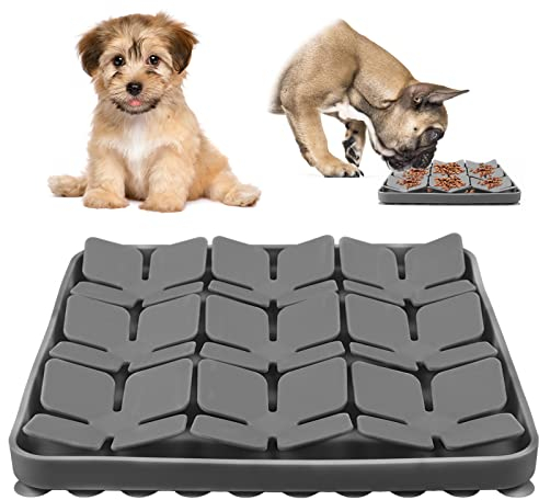 MplehDa Silikon Schnüffelmatte für Hunde, Slow Feeder Hundenäpfe, Hundeschnüffelmatte Leckmatte, Silikon Interaktive Hundematte für Geruchstraining Langsam Fressen