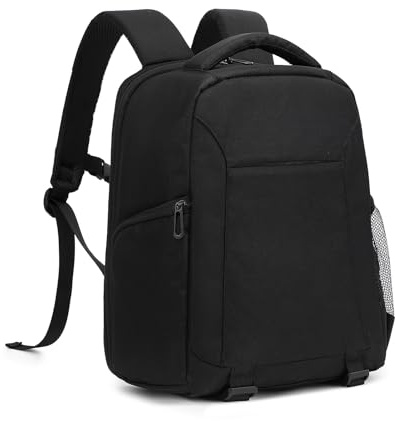 Andoer Camera Bag Camera Backpack Photography Storager Bag Side Open Available for Laptop with Flexible Divider Compatible with Laptop Canon Nikon Sony Digital SLR Camera Body Lens Tripod Water Bottle
