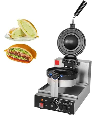 Macchina Waffle Commerciale Per Hamburger, Timer 5 Minuti, Macchina Waffle Waffle A Bolle Controllo Temperatura, Pressa Per Hamburger Elettrica Antiaderente 1300 W