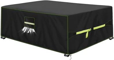 VDISRR Abdeckhaube Gartenmöbel, 420D Oxford Abdeckhauben Für Tische 125x63x74cm, Gartentische Schutzhülle mit Belüftungsöffnungen Wasserdicht, UV-beständig, Staubfest, Winterfest für Terrassenmöbel