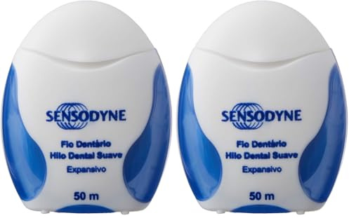 Sensodyne Hilo Dental Suave Expansivo, con Flúor y Sabor a Menta Fresca, Para Personas con Sensibilidad Dental, 50 m (Paquete de 2)