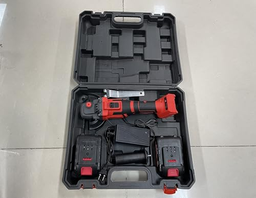 Weytoll Amoladora angular de 125 mm, 21 V con batería de 21 V con 2 baterías de 4000 mAh y cargador rápido, motor sin escobillas para lijar, cortar, pulir