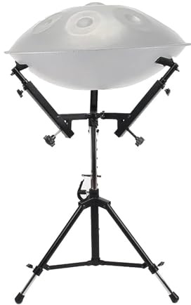 Buhelyc Stahlzungentrommel-Halterung, Faltbarer Handpan-Ständer, Verstellbare Drum Ständer, Höhenverstellbar, für Praxis Und Bühnenaufführung, Leicht Zu Tragen