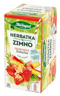 Strawberry & Rhubarb Cold Brew Tea Natural Pure And Refreshing Herbal Fruit Infusion Herbapol