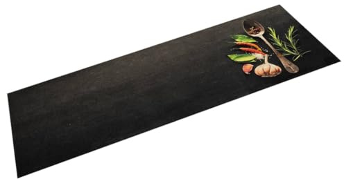 vidaXL Küchenteppich Waschbar Gewürze 45x150 cm Samt