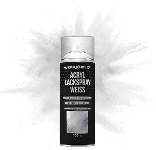 WerkXheld Sprühlack 400ml - Hochwertiges Lackspray Weiß Matt RAL 9010, Vielseitig anwendbar auf Holz, Metall & Textil, Langlebiger Acryllack Spray