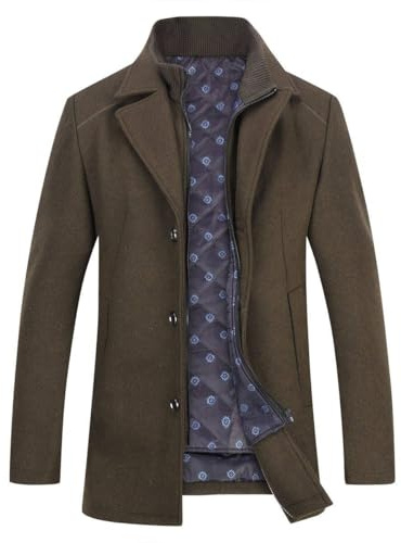 YOUTHUP Abrigo de Invierno con Chaleco para Hombre Desmontable Abrigos de Lana Grueso y Cálido