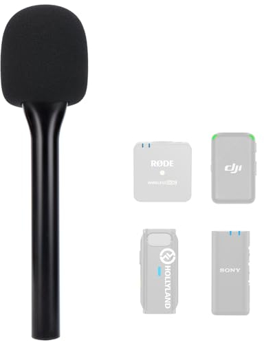 SUNMON Handheld Mic Stand for DJI Mic, Holder for Rode Wireless GO 2 / ME/Pro, Wireless Microphone Interview Handheld for DJI Mic 2, Synco G1/A2, Hollyland Lark M2