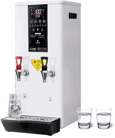 Máquina De Agua Caliente De 3000 W,Dispensador De Agua Con Filtro,Gran Capacidad De 45 L,Acero Inoxidable,Con Pantalla Lcd,Entrada De Agua Automática,Tiempo Y Temperatura Configurables,White-110V