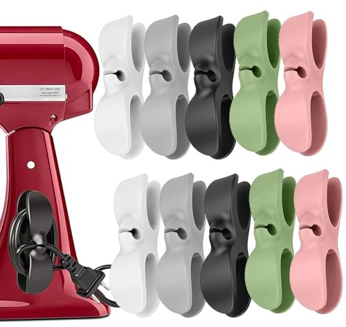 Singphere 10 Organizer per Cavi Elettrodomestici,Cord Organizer a Clip per Cavo Per Elettrodomestici Da Cucina per Cavi da Cucina fermacavi Adesivi per Mixer Tostapane Cooker Air Fryer Kitchen Cord