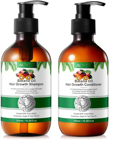 P-Beauty - Batana Aceite Champú y Acondicionador Set con Romero, Sin sulfatos - Promueve el crecimiento del cabello, hidrata y regenera, fortalece el cabello fino y dañado, combate las puntas abiertas