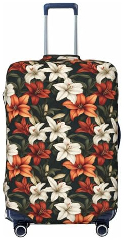TZTTZT Housse de protection pour valise avec imprimé lys coloré (A) pour bagages de pouces, noir, 25-28