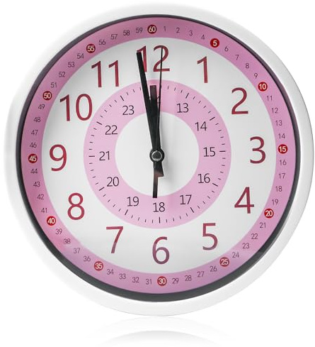 GBKDQQ Orologio da parete per bambini, senza ticchettio, 20 cm, orologio da parete per bambini, per cameretta dei bambini, per cucina, soggiorno, camera da letto, ufficio