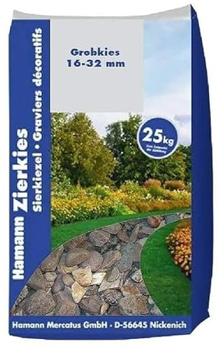 Hamann Mercatus GmbH Grobkies 16-32 mm 25 kg Garten Beet Hof Einfahrt Drainage Dekoration Pflaster und Wege Witterungsbeständig Wasserdurchlässig