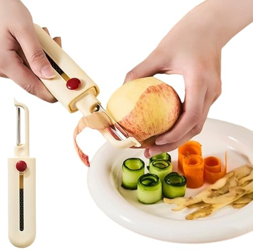 Pelapatate per verdure da cucina | antiscivolo con spazzola di pulizia | pelapatate multiuso in acciaio inossidabile - per frutta preparazione pasto cucina casa