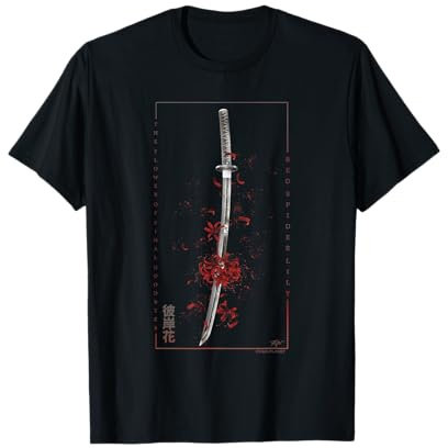 Samurai Spada Anime Ragno Giglio con Giapponese estetica Maglietta