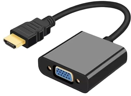 HDMI to VGA, Gold-Plated Adapter (Male to Female) for Computer, Desktop, Laptop, PC, Monitor, Projector, HDTV, Chromebook, Raspberry Pi, Roku, Xbox and More - Black