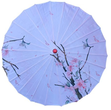 KiBcsLic Parasol Chinois Artistique en Bambou en Papier Huilé pour Danse Traditionnelle Décoration de Cosplay et Mariages Accessoire pour Cos, StyleC