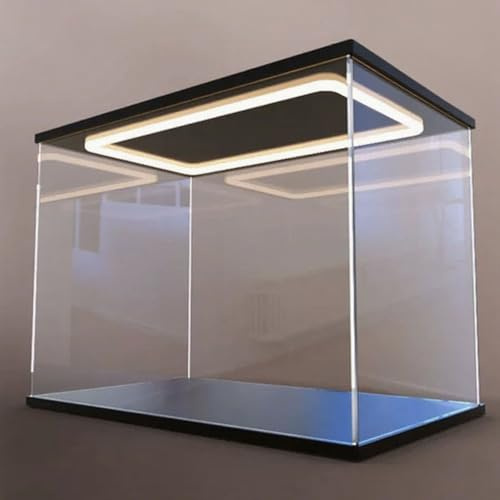 Vitrin i akryl med träbotten | Flera storlekar for s: LED-dörr med glasalternativ(30x20x20cm(12x8x8in))