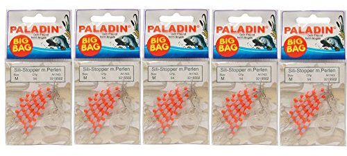 Paladin Silikon Stopper & Perlen Medium - 270 Schnurstopper für Sbirolinos & Angelposen, Angelstopper, Gummi Stopper, Stopper Perlen