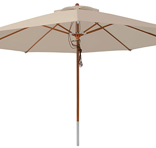 anndora® Sonnenschirm Marktschirm Gastronomie ø 4 m rund - mit Winddach Dark Natural
