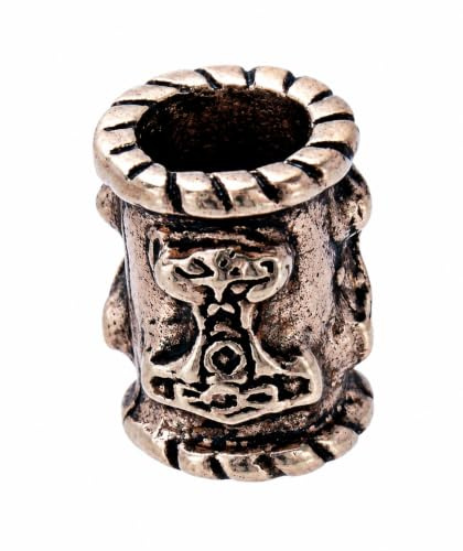 Kiss of Leather Thorhammer Bartperle Lockenperle aus Bronze, 6 mm Innendurchmesser