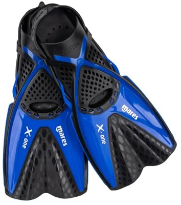 Mares X-ONE Schnorchelflosse mit Gummi Straps, Farbe:blau, Größe:M/L