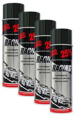 Kwasny 4X 288 905 Auto-K Racing Lackspray schwarz Glanz 500ml