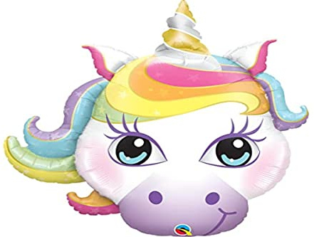 Folat 57352Q Einhorn-Folienballon, 96 cm, mehrfarbig, 38 Zoll