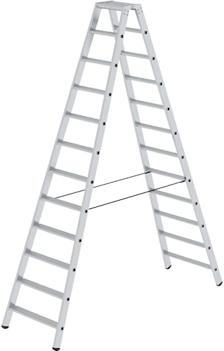 eurokraft | Stufen-Stehleiter | beidseitig | Standard-Ausführung | 2 x 12 Stufen