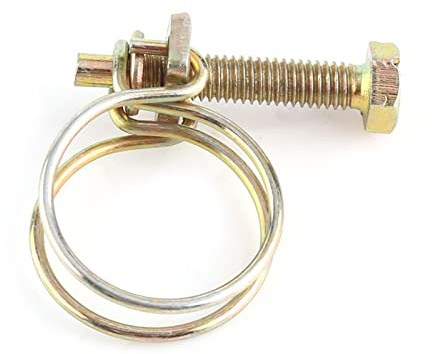 10 Stück Doppel Draht Schlauchschellen Wasser-Schlauchschelle Verstellbarer 13mm-100mm Doppel Rohr Clip Hoop Plumbing Fastener Stahldraht Rohr Klipp Schrauben Sortiment(21-25 mm)